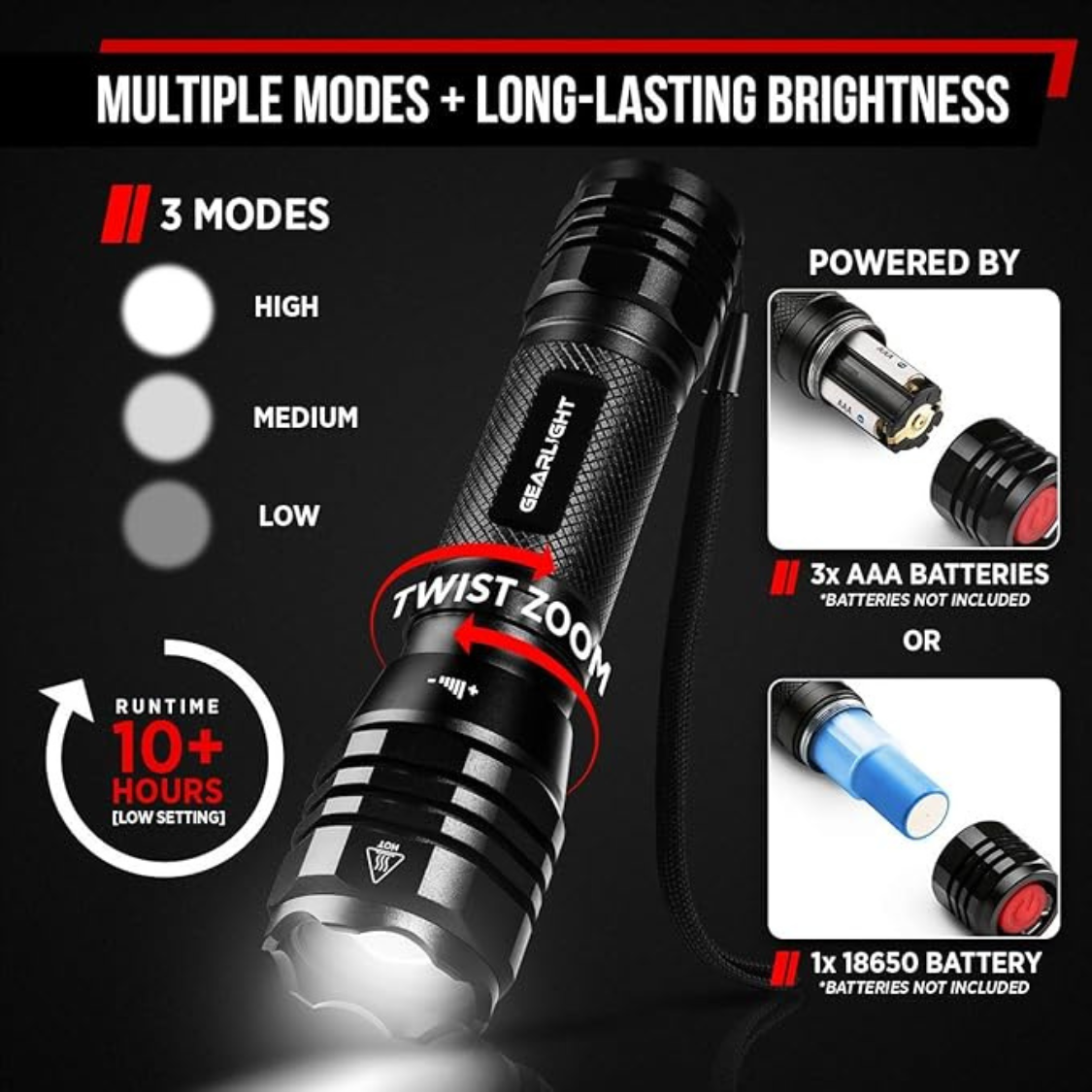 Flashlight LED S1050 2-Pack